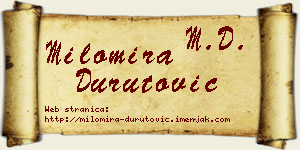 Milomira Durutović vizit kartica
